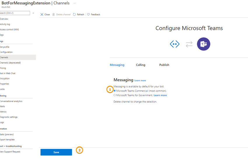 How to create Action based Messaging Extension as Teams App